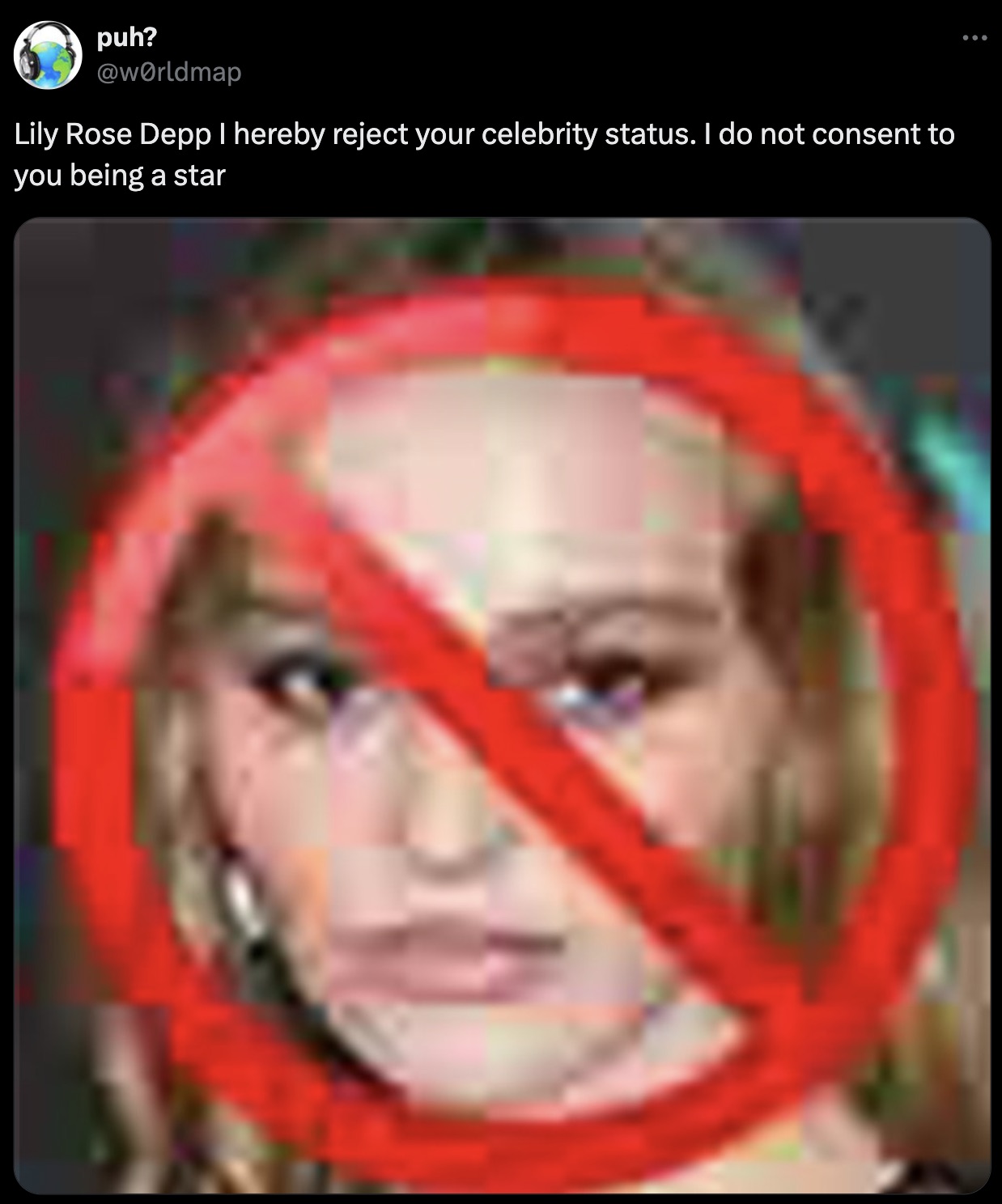 screenshot - puh? Lily Rose Depp I hereby reject your celebrity status. I do not consent to you being a star